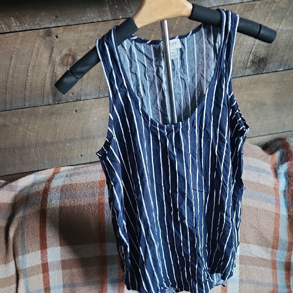 Striped Navy Blue Sleeveless Top